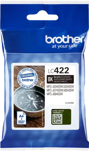 Original Brother LC422BK (LC-422BK) Druckerpatrone Schwarz