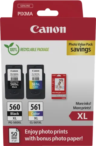 Original Canon PG-560XL / CL-561XL Druckerpatronen Multipack Schwarz / Color