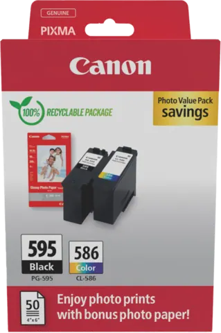 Original Canon PG-595+CL-586 Druckerpatrone Schwarz & Color, Multipack