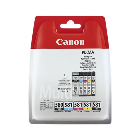 Original Canon PGI-580 + CLI-581 Multi (2078C007) Multipack (5 Stk)