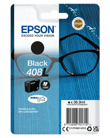 Original Epson 408L (C13T09K14010) Schwarz Tintenpatrone DURABrite