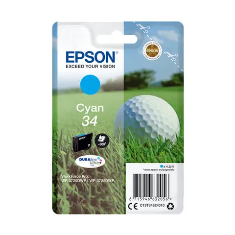 Original Epson 34 / T3462 (C13T34624010) Tinte Cyan