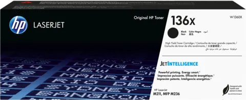 Original HP 136X / W1360X Toner Schwarz