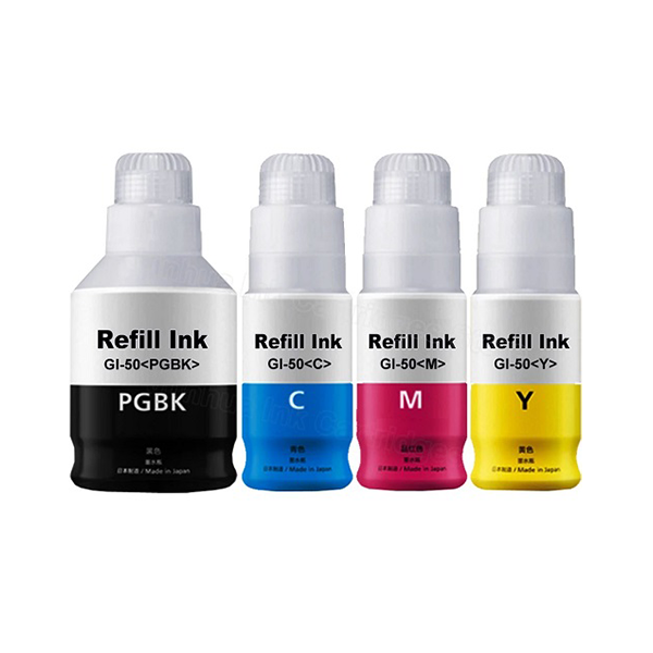 Kompatibel zu Canon GI-50 (3386C001) Nachfülltinte Spar-Set (C,M,Y,BK)