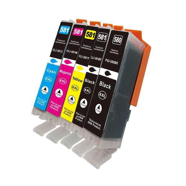 Kompatibel zu Canon PGI-580 XXL + CLI-581 XXL Spar-Set (5 Stk)