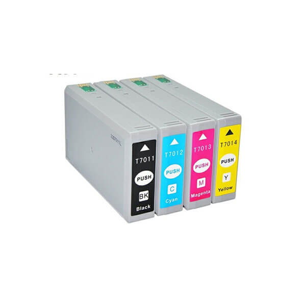 Kompatibel zu Epson T7011-T7014 (C13T70114010) Tinte Spar-Set (4 Stk.)