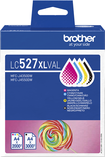 Original Brother LC 527XL Druckerpatrone Schwarz/ Cyan/ Magenta/ Gelb Multipack