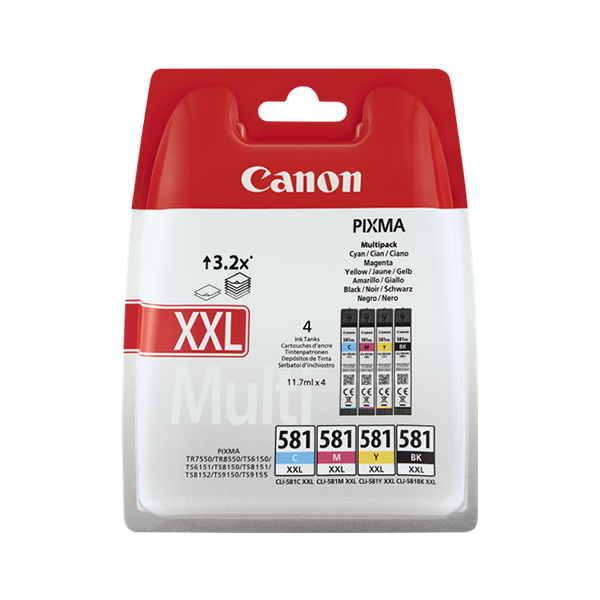Original Canon CLI-581 XXL Multi (1998C007) Multipack (4 Stk)