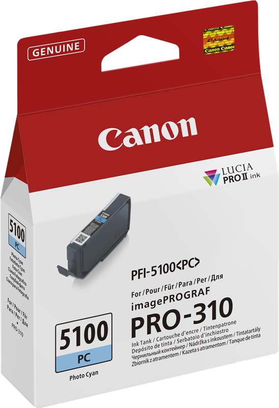 Original Canon PFI-5100pc / 6956C001 Druckerpatrone Cyan Foto