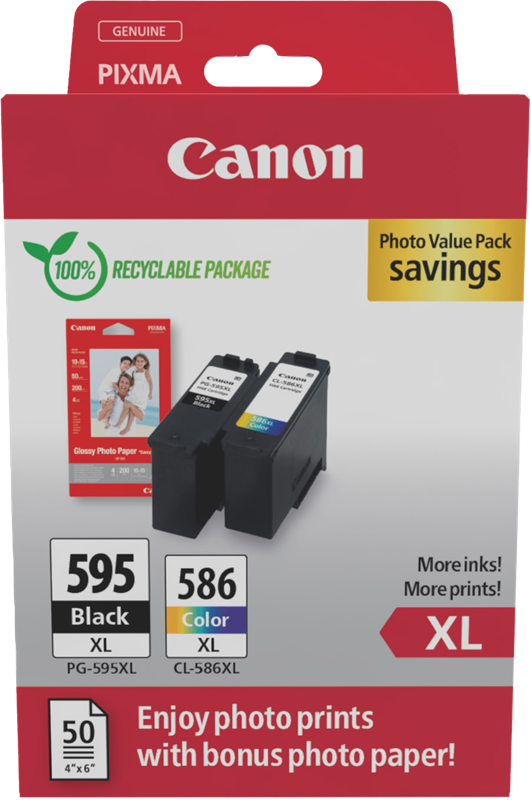 Original Canon PG-595XL+CL-586XL Druckerpatrone Schwarz & Color, Multipack