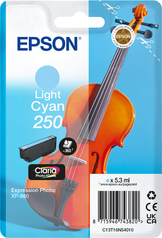 Original Epson 250 / C13T16N54010 Druckerpatrone Light Cyan