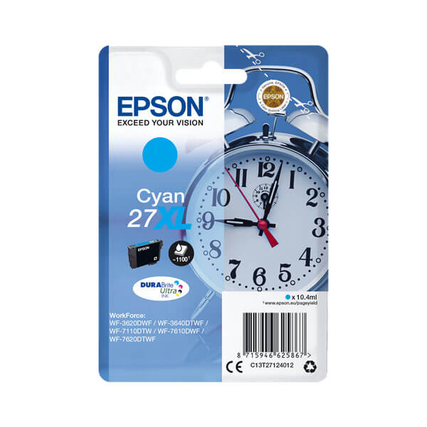 Original Epson T2712 / 27XL (C13T27124012) Tinte Cyan