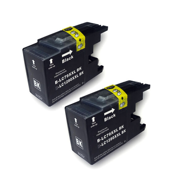 Kompatibel zu Brother LC-1280 XXL BK Tinte Black 2 Stk.
