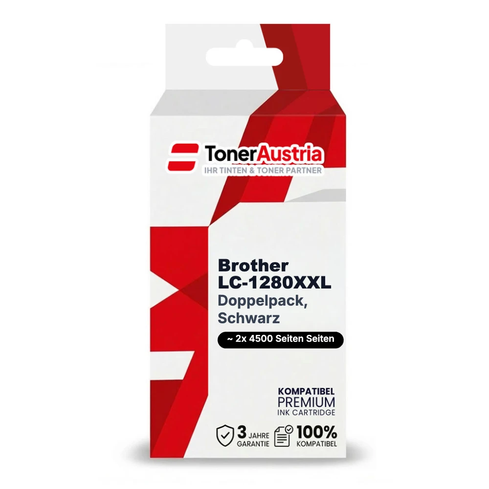 Kompatibel zu Brother LC-1280 XXL BK Tinte Black 2 Stk.