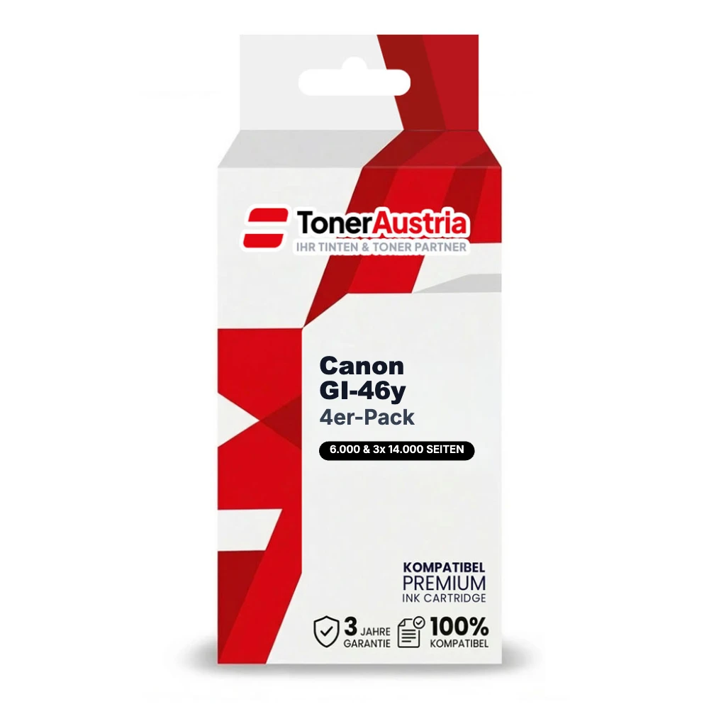 Kompatibel zu Canon GI-46y / 4429C001 Druckerpatrone Schwarz/Cyan/Magenta/Gelb, 4er-Pack