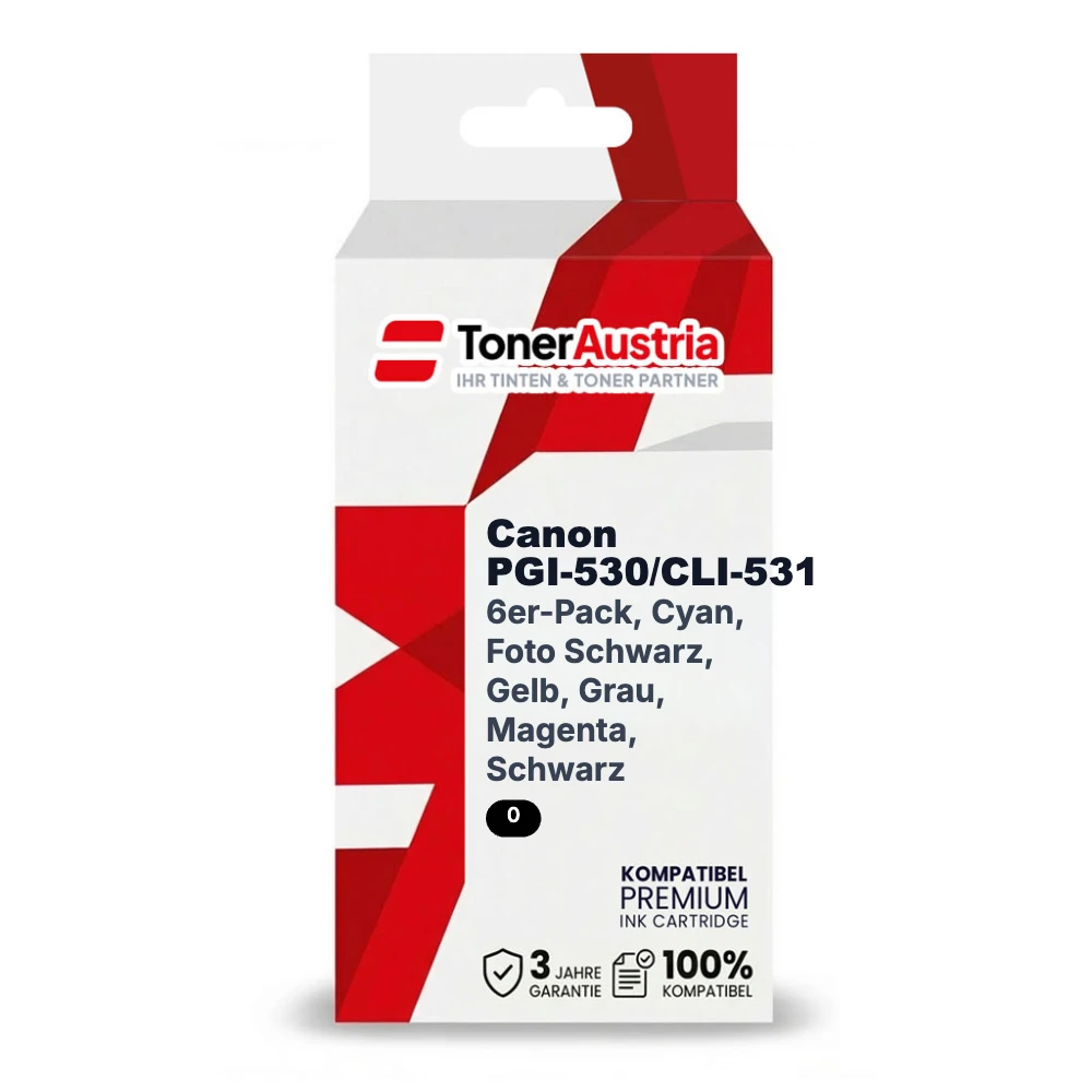 Kompatibel zu Canon PGI-530/CLI-531 Druckerpatronen Spar-Set (6 Stk)