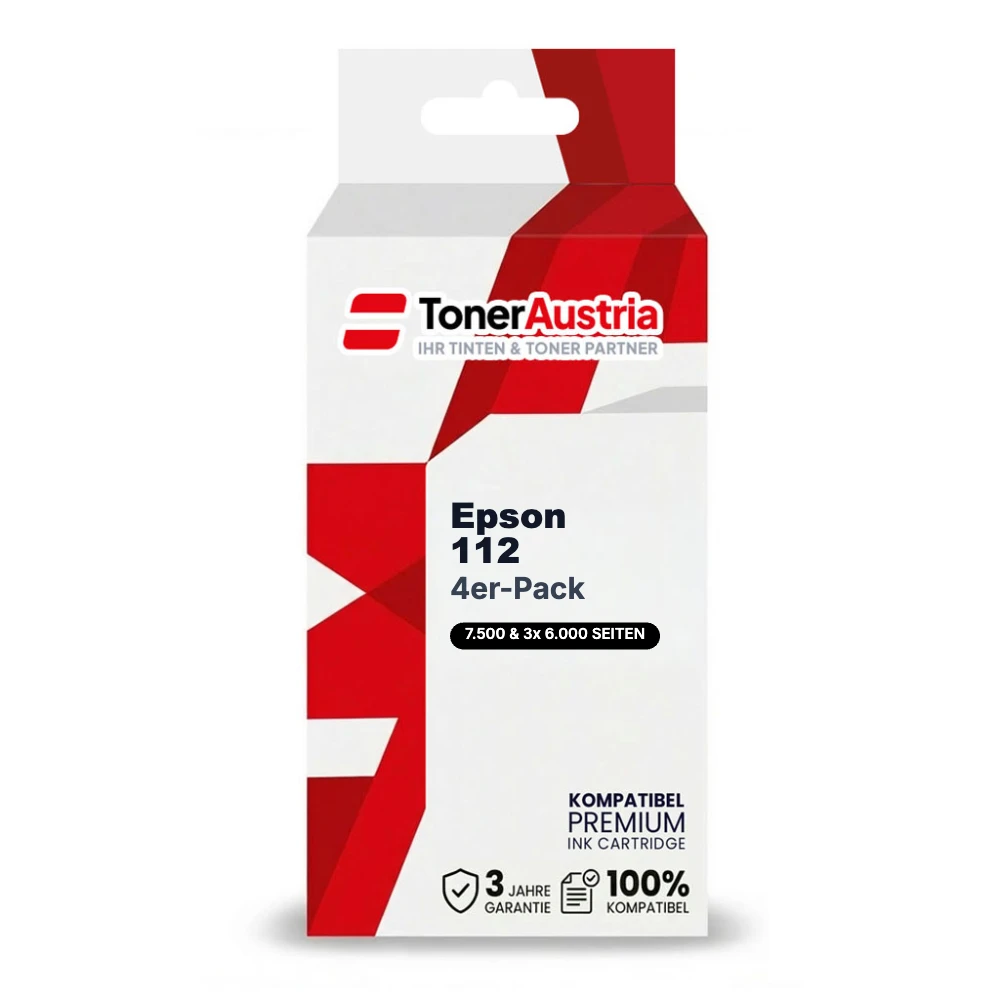 Kompatibel zu Epson 112 / C13T06C64A Druckerpatrone Schwarz/Cyan/Magenta/Gelb, Multipack