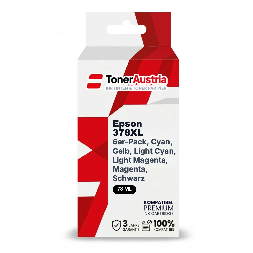 Kompatibel zu Epson 378XL (C13T37984010) Tintenpatronen Multipack (6 Stk.)