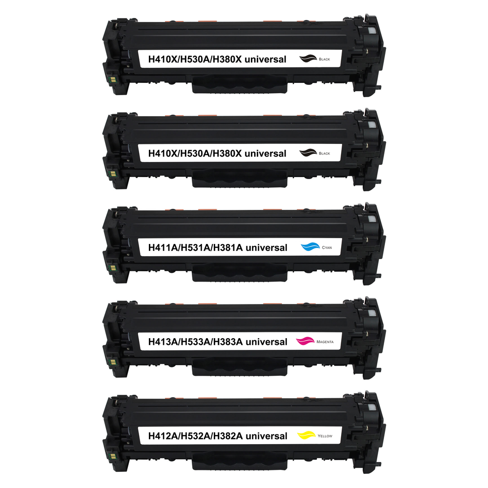 Kompatibel zu HP CC530A / 304A Toner Spar-Set (5 Stk.)