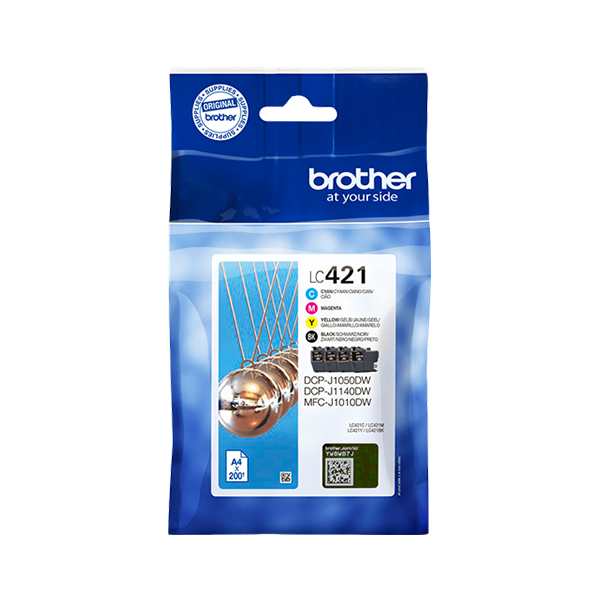 Original Brother LC-421 Multipack Schwarz/Cyan/Magenta/Gelb